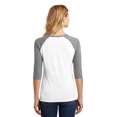 thumbnail image 2 of District Made Ladies Perfect Tri 3/4 Sleeve Raglan-M (Grey Frost/ White), 2 of 6