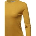 thumbnail image 4 of A2Y Women's Fitted Viscose Crew Neck Long Sleeve Metal Button Detail Sweater Mustard M, 4 of 6