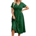 thumbnail image 2 of Prom Dresses for Women 2026 Trendy Sparkly Sequin Short Sleeve V Neck Flowy Long Dress Summer Homecoming Dress, 2 of 7