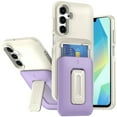 thumbnail image 2 of XPM for Samsung Galaxy A16 5G Phone Case, Wallet Case with 2- Credit Card Holder, Wrist Strap & Kickstand Hybrid Shockproof TPU Cover for Galaxy A16 (Beige / Purple), 2 of 6