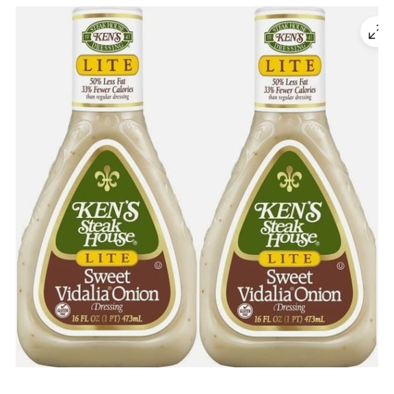Lite Sweet Vidalia Onion Salad Dressing, 2 Bottles, 16 Oz