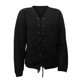 thumbnail image 2 of Gibobby suéter de Punto con Estampado navideño Mujeres VintVerdinegroe punto borla Patchwork Otoño Invierno tejido cuello en V algodón lana Tops mujer suéter (Negro, M), 2 of 4