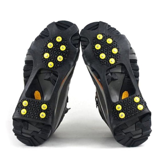 Ochine Ice Snow Grip Over Shoe/Boot, Anti Slip Traction Cleats System with Rubber Spike, Mountaineering Shoe Cover, Safe Protection for Walking, Jogging, or Hiking on Snow and Ice, 10-Studs
