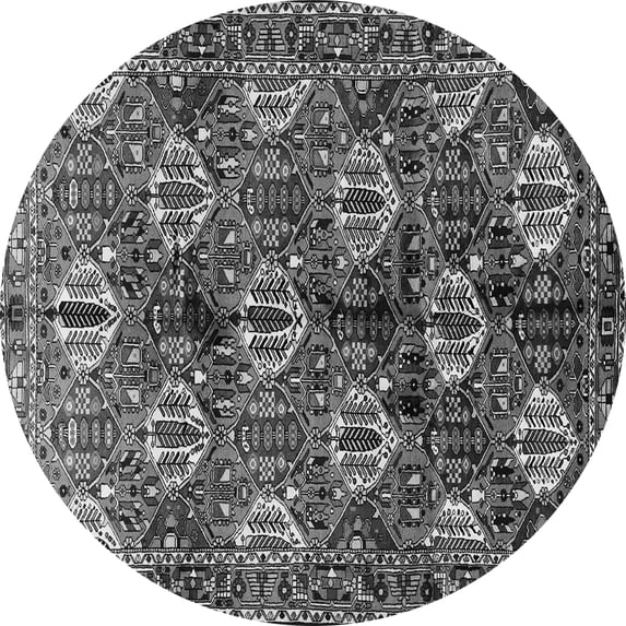 Ahgly Company Indoor Round Persian Gray Traditional Area Rugs, 5' Round