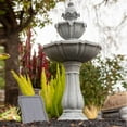 thumbnail image 3 of XBrand 36.2" 2-Tier Outdoor Freestanding Solar Water Fountain - Classic Design, Grey Resin Bird Bath with Pump - Ideal for Yard, Lawn and Garden, Porch Décor, 3 of 7