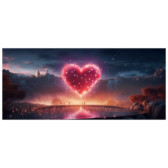 TIELUTT Valentine Day Garage Door Panel Heart Valentine Day Patio Garage Door Background Cloth Banner Wolf Flag Outdoor Star Flag Pole Flag with A Pole Sequin Banner Banners for Room Guys Sports