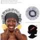 thumbnail image 2 of Gorro de dormir KPLFUBK con banda elástica ancha de satén, suave y cómodo para cabello negro de mujer (paquete de 2), 2 of 4