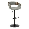 thumbnail image 4 of Elisa Adjustable Bar Stool, Chrome Bar Stools, Bar Chairs, Swivel Bar Stools, Bar Stools Set of 2, Black Bar Stools, Bar Stools for Kitchen Counter (Grey, Walnut Wood), 4 of 6
