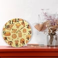 thumbnail image 2 of Chicken Burger and Fries Round Wall Clock Battery Operated Silent Non-Ticking Bedroom Office Kitchen Home School Decor 10"(Gold), 2 of 10