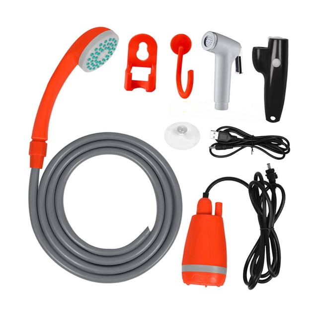 Ducha de Camping Portátil shamjiam Bomba de Ducha Eléctrica Recargable por USB Naranja