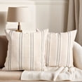 thumbnail image 2 of REGALWOVEN Stripe Pillow Covers Pack of 2 Soft Cozy Decorative Cushion Cases Grey 20" x 20", 2 of 7