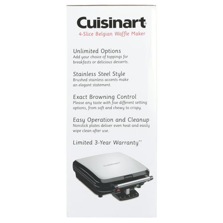 Cuisinart - 4-Slice Belgian Waffle Maker - Stainless Steel