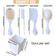 thumbnail image 4 of 5Pcs Vintage Hair Brush Set Hand Mirror Comb Set with Hand Mirror, Detangling Hair Brush, Rat Tail Comb, and Holder with Embossed Flower for All Types (White), 4 of 6