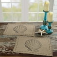 thumbnail image 5 of VHC Brands Sandy Burlap Seashells Nautical Cotton Coastal Tabletop Kitchen Stenciled Placemat Set of 6 Set 12x18 Tan, 5 of 5
