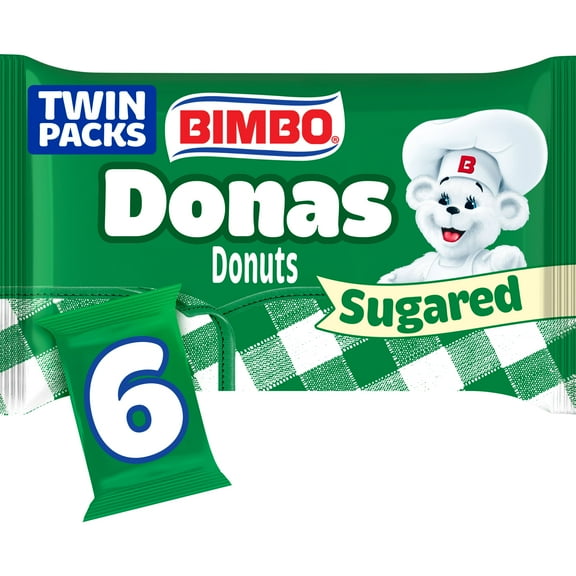 Bimbo Donas Sugared Donuts, 6 twin packs, Sugar Donuts, 11.1 oz Multipack