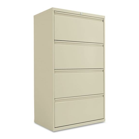 Alera 4 Drawers Lateral Lockable Filing Cabinet, Putty