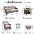 thumbnail image 2 of Planntonneo 7 Pieces Wicker Outdoor Patio Furniture Set with Fire Pit Table, 2 Swivel Rocking Chairs and Sofa with 6" Thick Cushion, 2 Ottomans and Rattan Table, Brown/Beige, 2 of 17