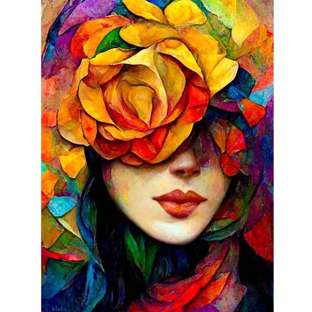 Kit de pintura por números DIY flor niña mano aceite arte imagen artesanía decoración del hogar (2) FLhrweasw Nuevo