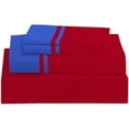 thumbnail image 2 of DNG Creations 4 Piece Two Tone Sheet Set - 10 Inch Deep Pocket ( Solid Red/Royal Blue - Twin XL ), 2 of 4