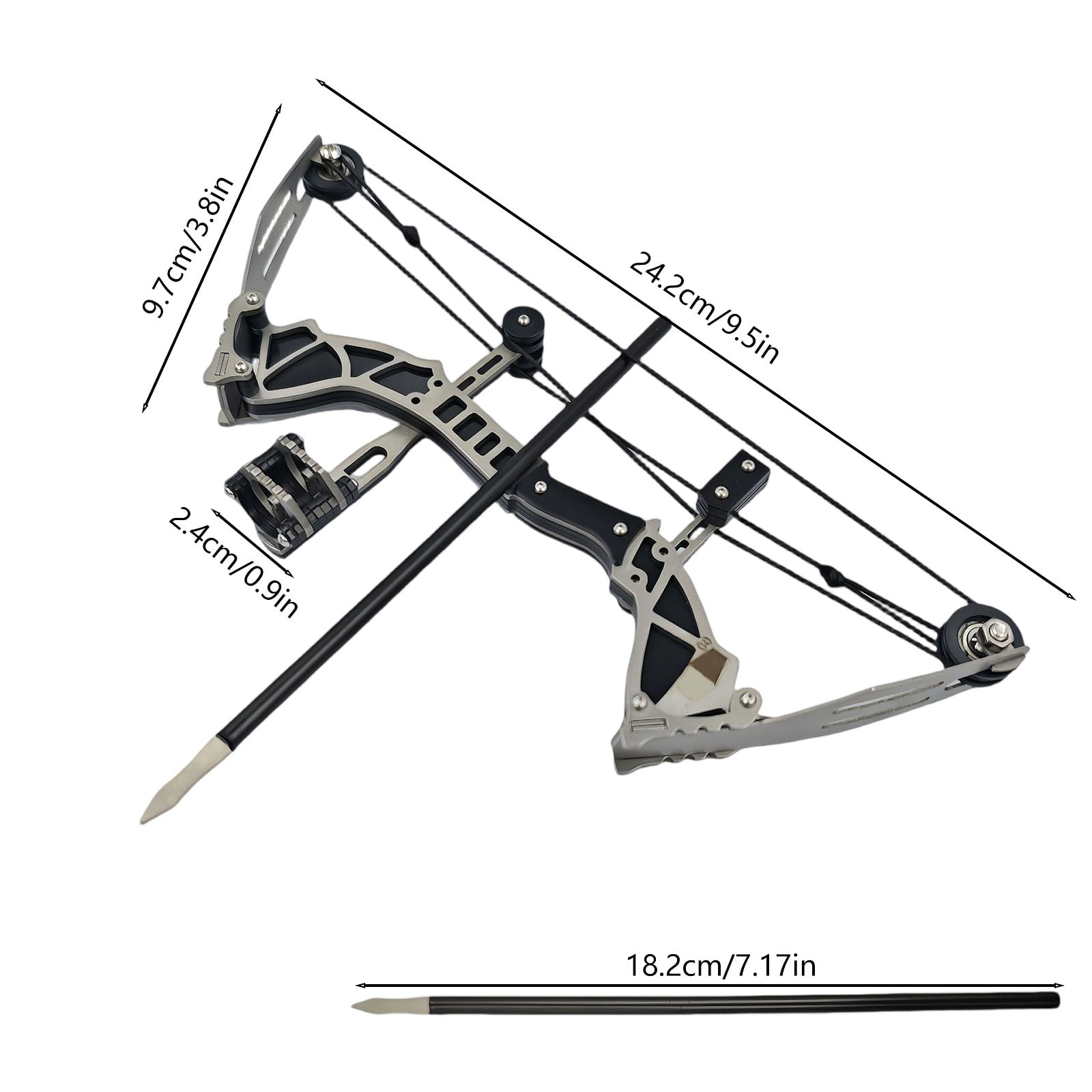 9.5 Inch Professional Compound Bow Set - High-Power Stainless Steel Pulley System for Target Practice & Stress Relief, Includes 4 Arrows & Armor-Piercing Bow (Indoor/Outdoor Use)