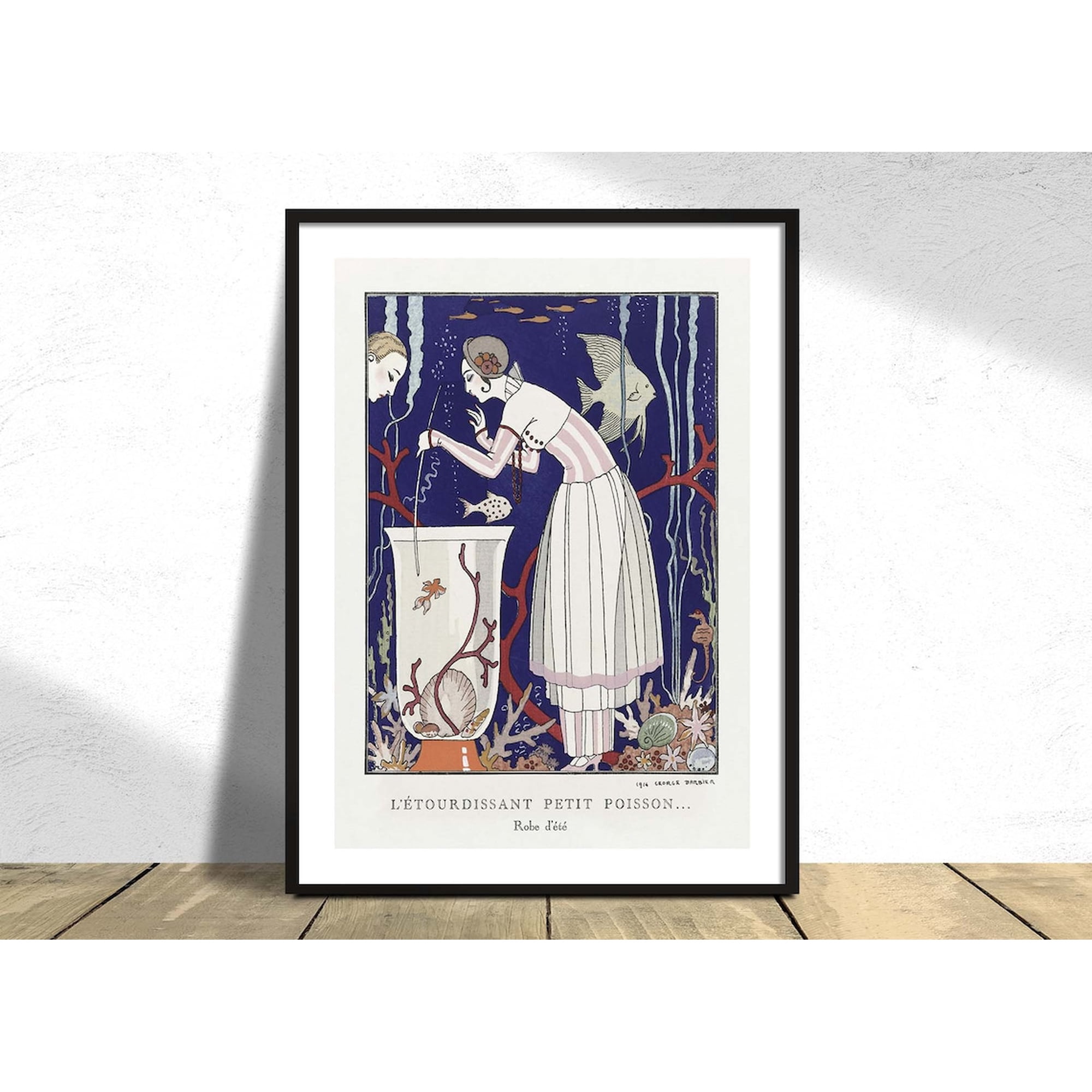 Letourdissant Petit Poisson George Barbier Wall Art Print Vintage Woman Fashion Illustration Decor Unframed Paper Print
