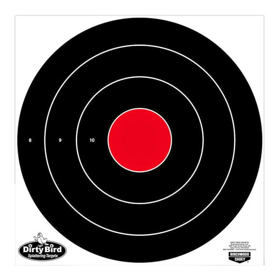 Birchwood Casey Non-Adhesive Dirty Bird Bull's-Eye Large Targets Practice Shooting for Indoor and Outdoor Use, 17.25" - 5 TARGETS