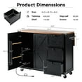 thumbnail image 4 of 54.5"W Farmhouse Rolling Kitchen Island with Storage, Mobile Kitchen Islands with Drop Leaf and Power Outlet, Rustic Kitchen Storage Cart with Spice Rack for Dining Room, 4 of 12