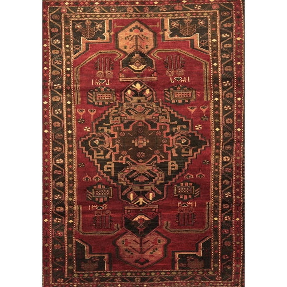 Ahgly Company Indoor Rectangle Persian Brown Traditional Area Rugs, 5' x 7'