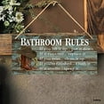 thumbnail image 3 of MUCHENGGIFT Farmhouse Bathroom Wall Decor - Funny Bathroom Rules Signs - Rustic Boots Bathroom Wall Decor, Rules If It Smells Spray It Sign Plaque, 5.9x11.8inch, 3 of 5