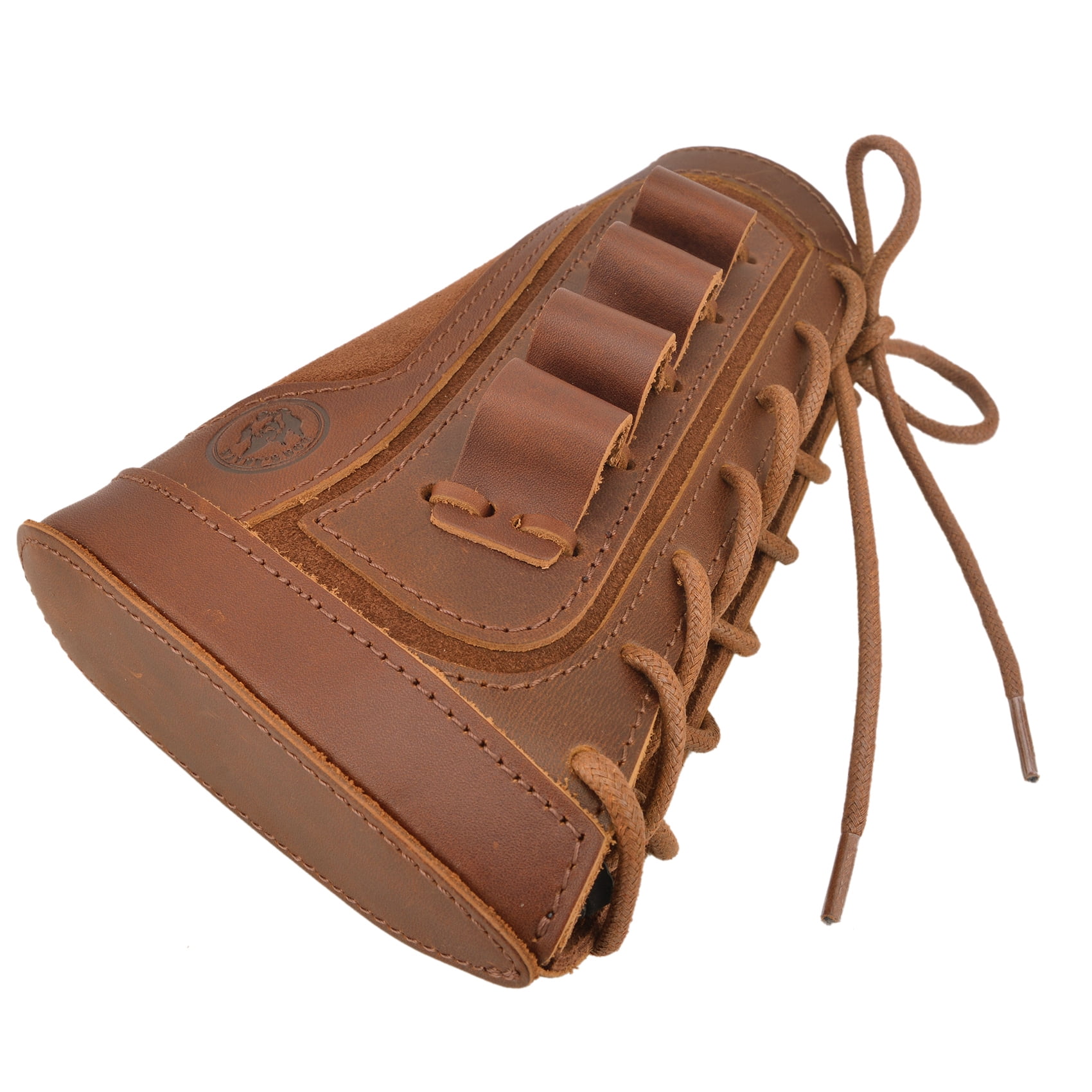 Cowhide Leather Shotgun Buttstock Shell Holder Pad for 16 Guage Right Handed Hunter Gift