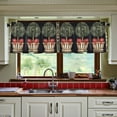 thumbnail image 3 of Yayeee Kitchen Curtains Tier Set of 2 Light Filtering 57"x24" Over Sink Window Panels, Beige Striped Trees, 3 of 7
