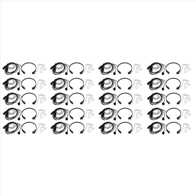 20X MicróFono de Garganta VibracióN Auricular Auricular para Radio Bidireccional Uv-5R Uv-82 Uv-B6 -888S Auricular Walkie Talkie