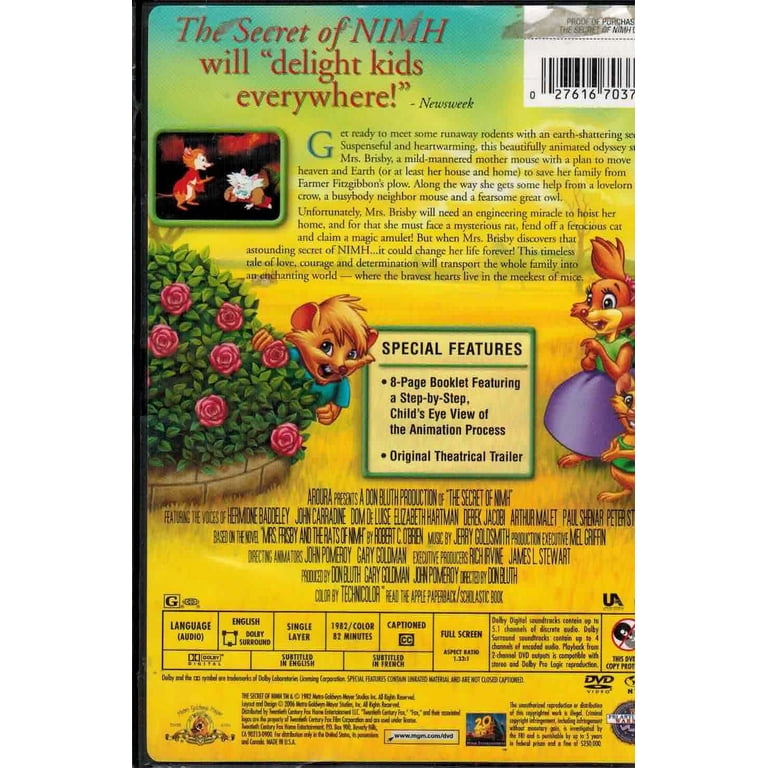 MGM Movie - The Secret of NIMH, Kids & Family DVD - Walmart.com