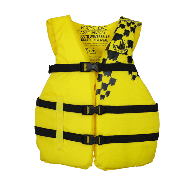 Body Glove Adult Universal Life Jacket PFD Type III Flotation Vest 90–250 lbs 30–44 in Chest Adjustable Polyester Water Safety Vest for Boating Kayaking Fishing
