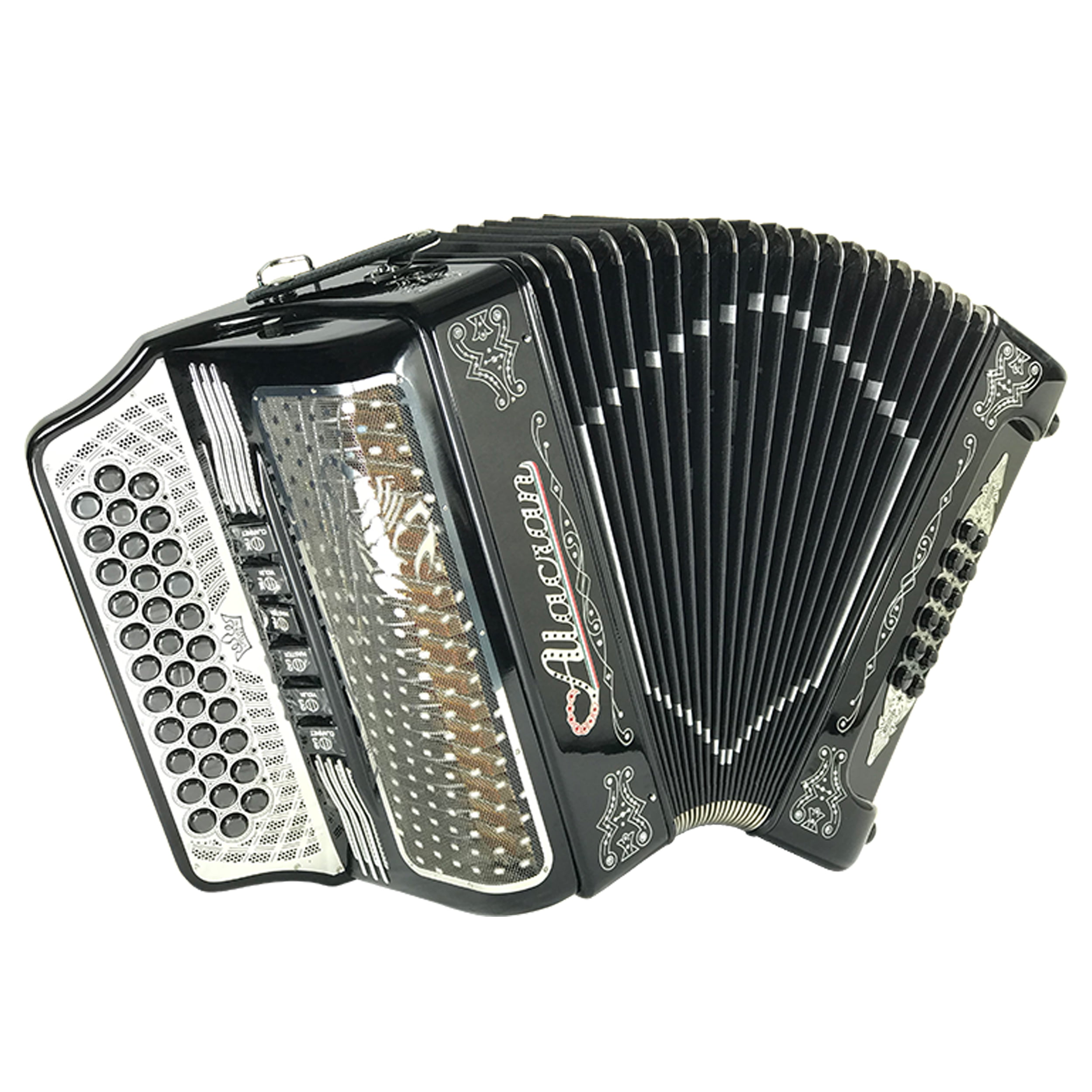 Alacran 34 Button 12 Bass Two Tone Button Accordion GCF FBE With