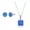 Blue Opal, variant on 925 Sterling Silver Rhodium Plated 10mm Square White/Blue Created Opal Beaded Bail 18’’ Pendant Necklace Including a 6mm Round Created Blue Opal Stud Earrings Jewelry Set