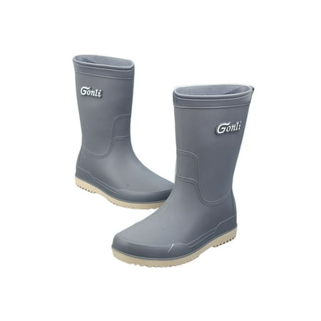 

Colisha Women s Garden Shoes Wide Calf Waterproof Boot With Lined Rain Boots Kitchen Comfort Rainboot Pull On Work Shoe Gray 7.5