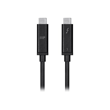 UPC: 0889028058640 | Monoprice USB & Lightning Cable – 1 Meter – Black | C18004GK Thunderbolt 3 (40 Gbps) USB-C Cable  Supports Data and Video Dual 4K@60Hz or 5K@60Hz Video Single-cable Docking with Notebook Charging