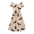 thumbnail image 2 of SCRAWLGOD Dachshund Coffee Dresses for Women Summer Casual Midi Dresses with Sleeves for Women Comfortable Ladies Summer Dresses Knee Length Short Sleeves Wide Neck Size M for Walks, 2 of 7