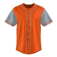 thumbnail image 3 of Baseball Short Sleeve Button Down Team Orange Jersey Baseball Team Sport Uniforms for Men, 3 of 5