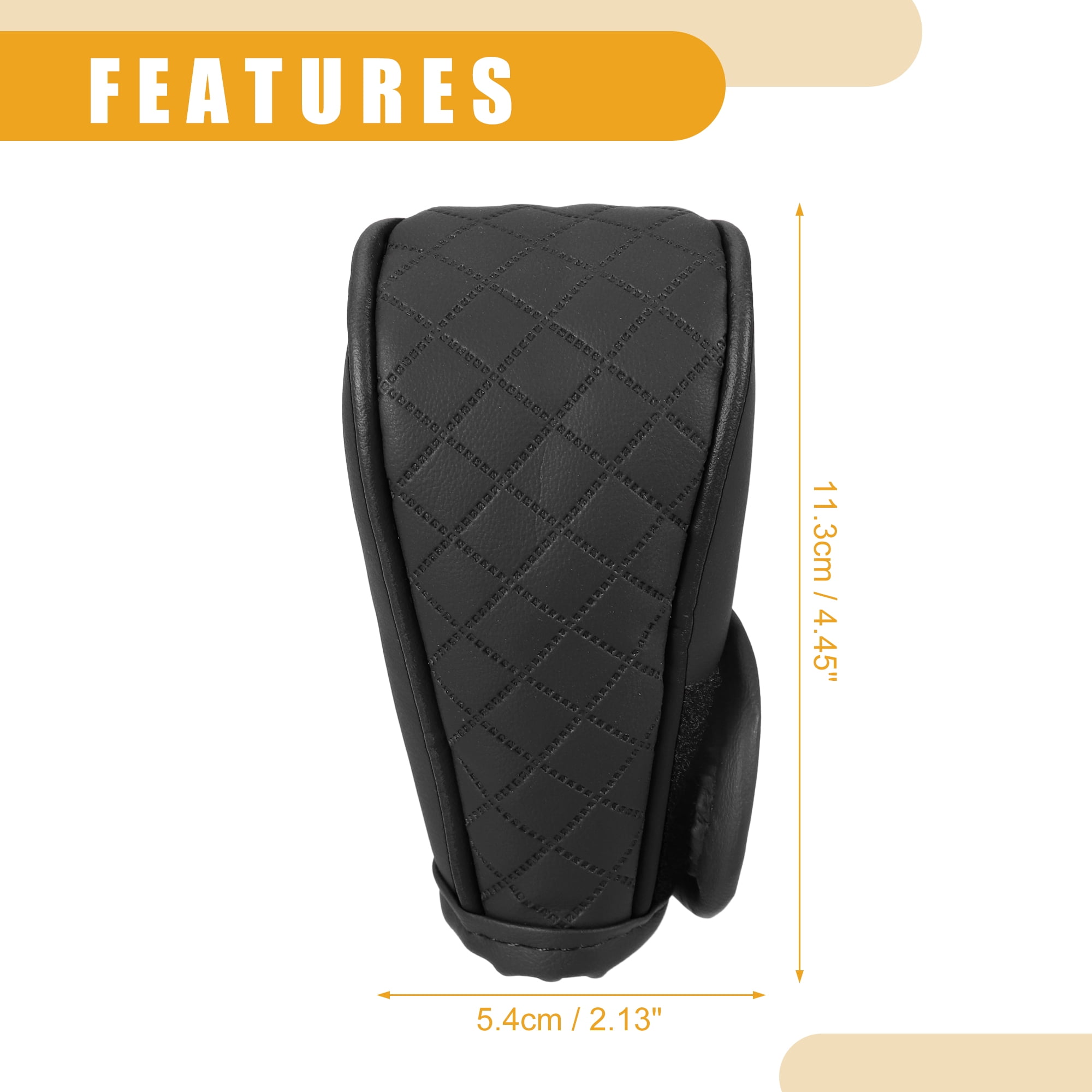 Unique Bargains Universal Car Shift Knob Cover Faux Leather Black
