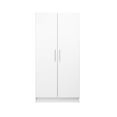 thumbnail image 5 of Prepac Armoir, Elite 32"W x 35"H x 20"D White Wardrobe Closet & Cabinet - Functional Clothes Storage with Hanging Rail, Armoire Wardrobe - WEW-3264, 5 of 12