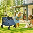 thumbnail image 5 of Dog Stroller for Large Dogs - Wedyvko Foldable Jogger 4 Wheels Pet Stroller for Small to Large Dogs and Other Pet Travel (Navy), 5 of 7