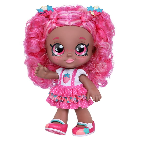 Kindi Kids Scented Sisters Berri D'Lish 10" Play Doll - Adorable, Glittery Eyes, Changeable Clothes, Strawberry Blossom Scent, Perfect for Hugs and Cuddles