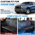 thumbnail image 6 of Car Seat Covers Custom Fit for Dodge Ram 1500 2500 3500 2009-2023, Waterproof PU Leather Full Set Pickup Cushion Protector Black Gray, 6 of 9