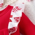 thumbnail image 3 of Valentines Day Outfit Baby Girl Lover Heart Letter Embroider Long Sleeve Romper Top Skirt 2pc Set Baby Girl Clothes for 0-6 Months, 3 of 8