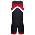 thumbnail image 4 of TiaoBug Mens Swimming Jumpsuit Sleeveless Zip-up Sports Unitard Bodysuit Surfing Swimsuit Red 3XL, 4 of 7