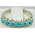 thumbnail image 4 of LBG 18k White Gold Natural Turquoise Womens Eternity Ring - Size 6.5, 4 of 4