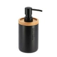 thumbnail image 4 of Sleek Matte Black Soap Dispenser with Natural Bamboo Detail - Polyresin Hand Pump, Elegant Bathroom Accessory, 4 of 7