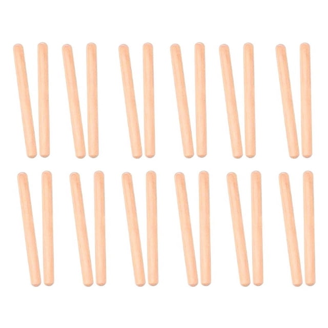 12 Paires de Clavettes en Bois Instrument de Percussion Musical Bâtons de Rythme Jouet Musical pour Enfants